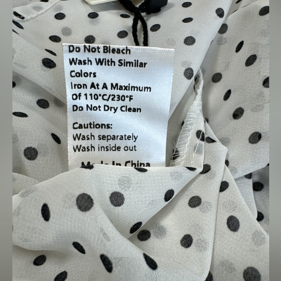 Commense Black Mock Neck Midi Dress Polka Dot Hem Elegant Event Dress NWT Small - Picture 14 of 14